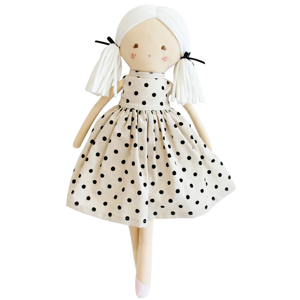 Alimrose Frankie Doll - Black Linen Spot