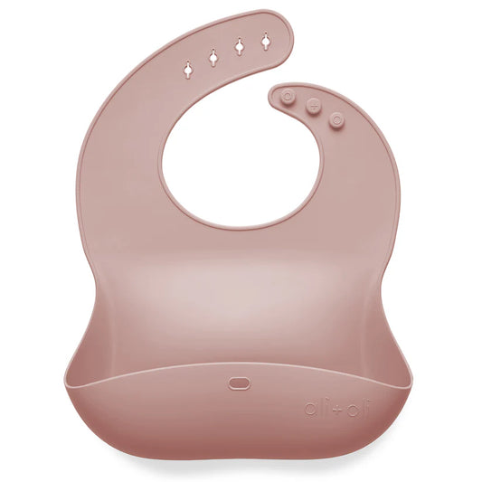 Ali+Oli Silicone Roll-Up Baby Bib (Soft Blush)