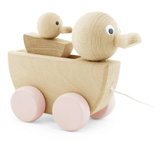 Miva Vacov Wooden Pull Along Toy Duck With Duckling - Georgia ✨ Available for Engraving!