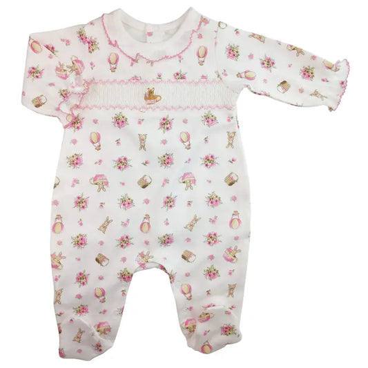 Baby Threads Easter Bunnies Print Baby Girl Footie