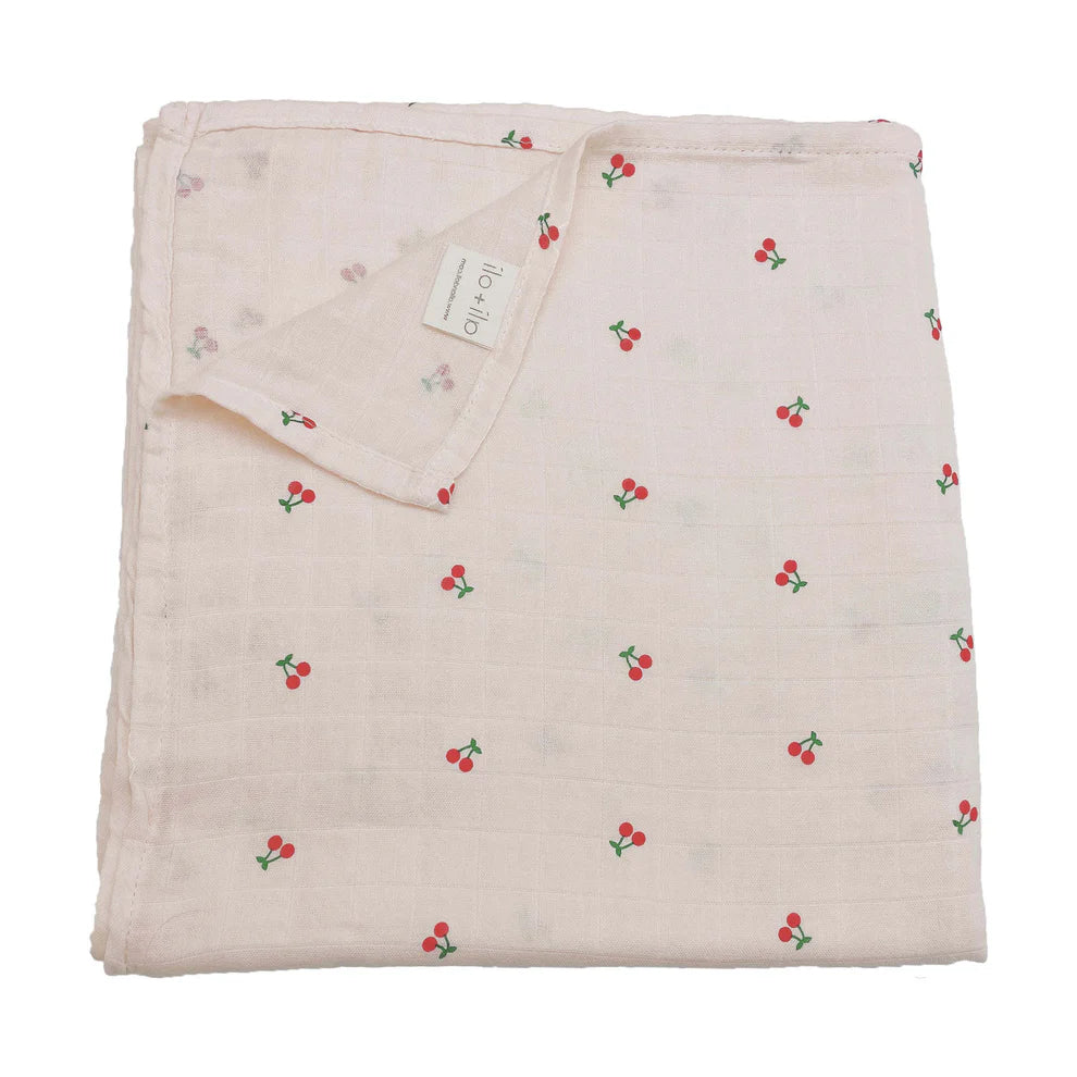 Ali+Oli Muslin Swaddle Blanket (Cherry)