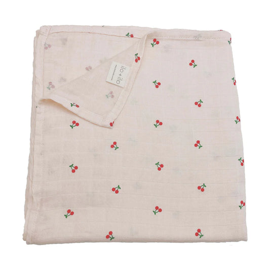 Ali+Oli Muslin Swaddle Blanket (Cherry)