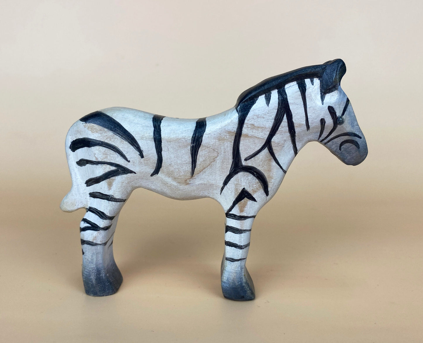 Green Taiga Toys Handmade Wooden Zebra