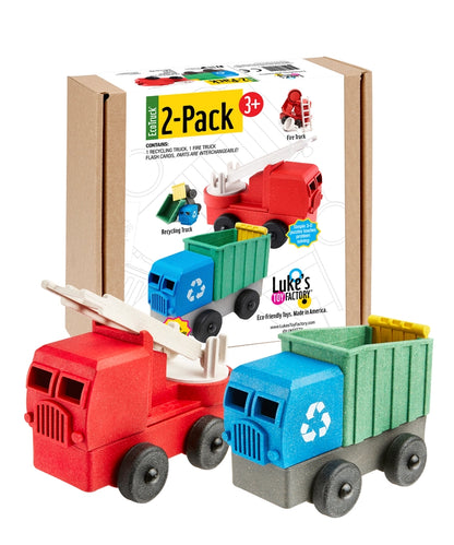 Luke's Toy Factory Fire and Recycling Truck 2 Pack