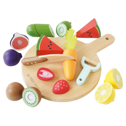 Le Toy Van Wooden Chopping Board & Sliceable Play Food