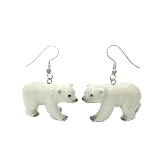 Little Critterz Jewelry Polar Bear Porcelain Earrings