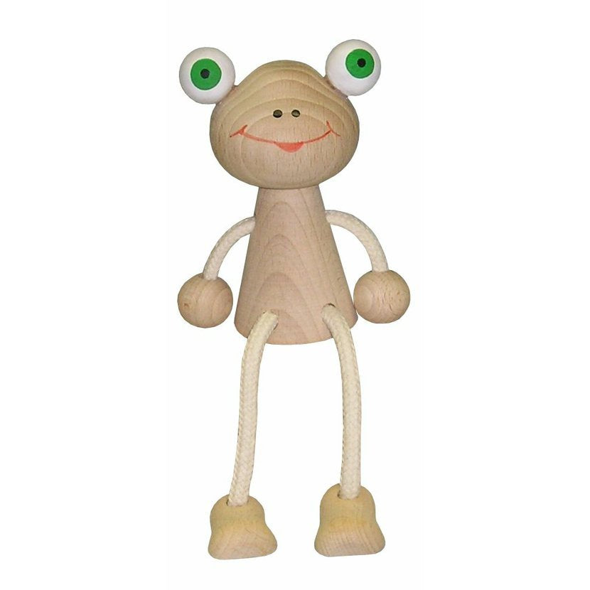 Miva Vacov Wooden Sitting Frog Figurine