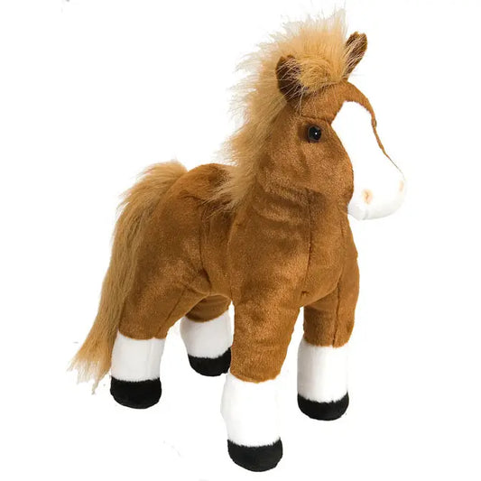 Wild Republic Brown Horse Standing Stuffed Animal 12"