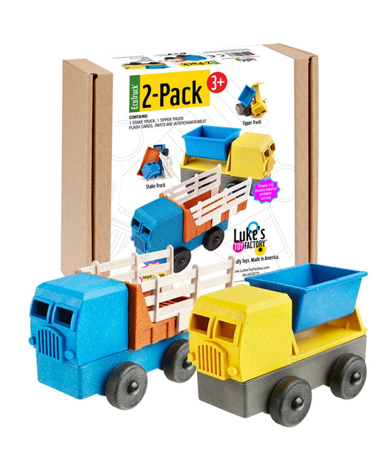 Luke's Toy Factory Tipper and Stake Truck 2 Pack