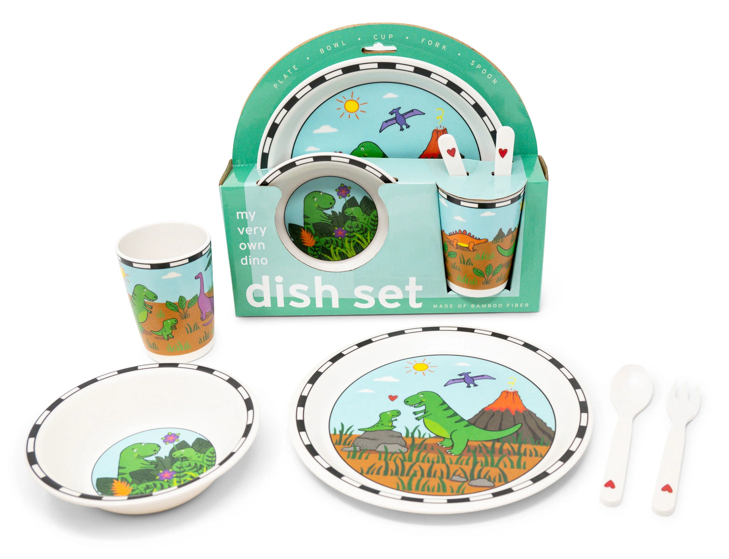 Jack Rabbit Creations Bamboo Dish Set - Dino