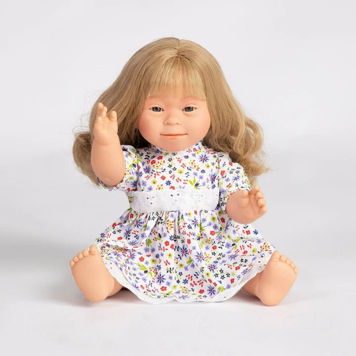 Tyber Blonde Baby Doll Girl with Down Syndrome - Long hair