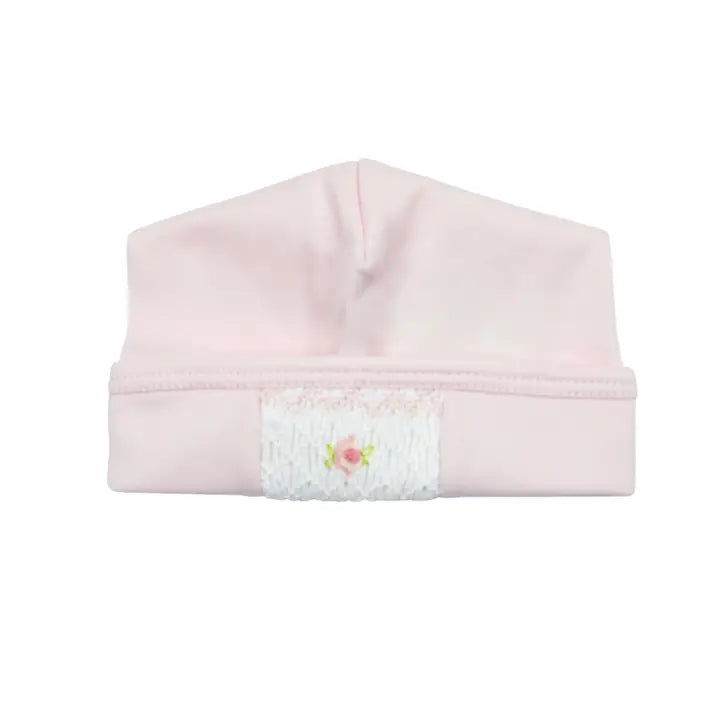 Baby Threads Baby Girl Pink Hand Smocked Rosebud Hat