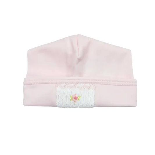 Baby Threads Baby Girl Pink Hand Smocked Rosebud Hat