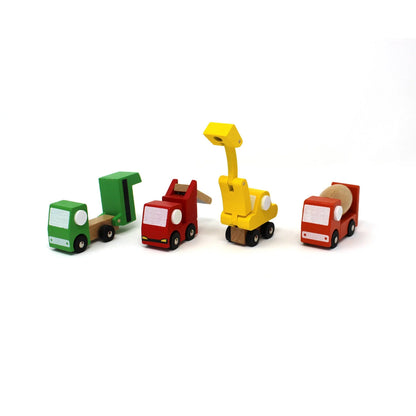 Jack Rabbit Creations Mini Mover Construction Trucks - Set of 4