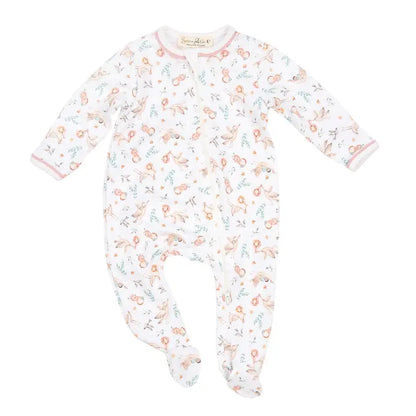 Magnolia Baby Cherished Arrivals Zip Footie - Dusty Rose By Luna and Arlo