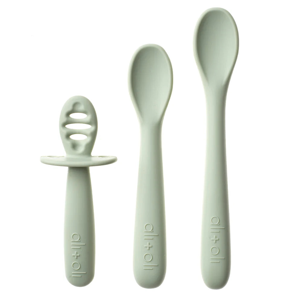 Ali+Oli (3-pc) Multi Stage Spoon Set for Baby (Pine) 6m+