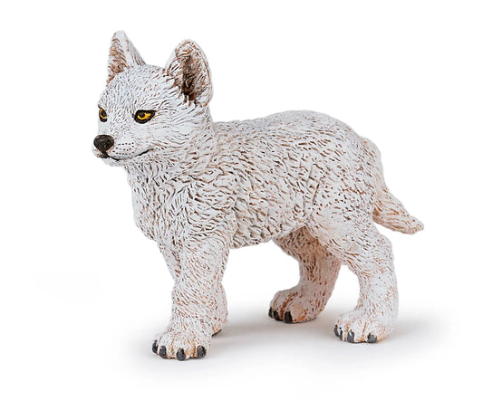 Papo France Hand Painted Realistic Young Polar Wolf Figurine Toy