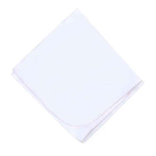 Magnolia Baby Solid Essentials White Pink Receiving Blanket