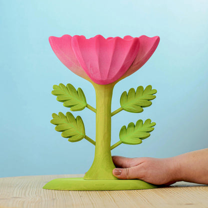 Bumbu Toys Large  Handcrafted Wooden Pink Flower