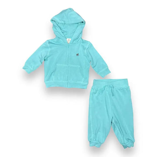 Pink Elephant Brands Baby Zip-Up Jogger Set in Ultra-Soft French Terry - Blue Ocean