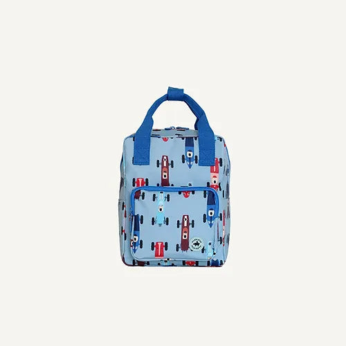 Studio Ditte Small Backpack • Race Cars Blue