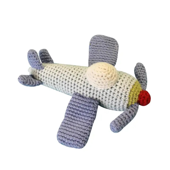 Petit Ami & Zubels Airplane Hand-Crochet Rattle