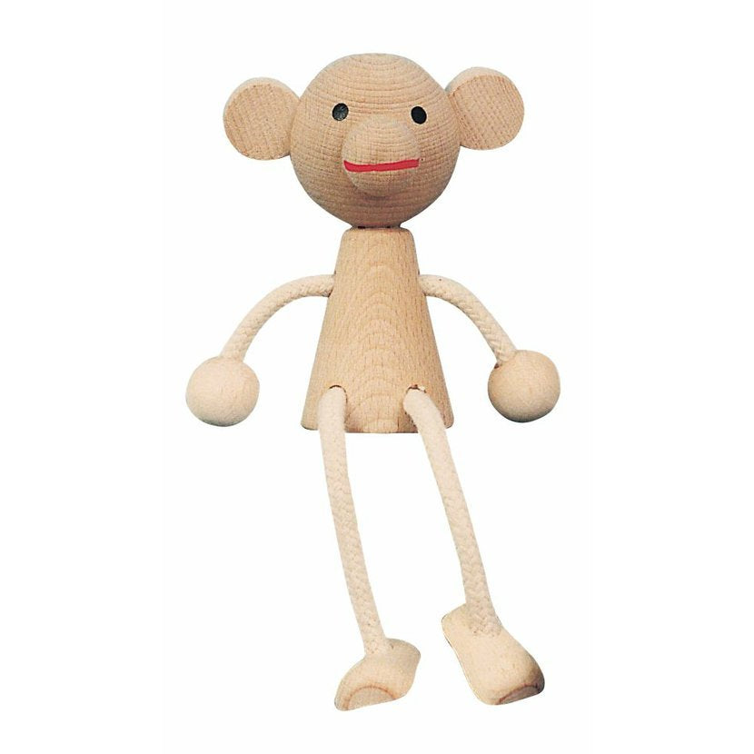 Miva Vacov Wooden Sitting Monkey Figurine