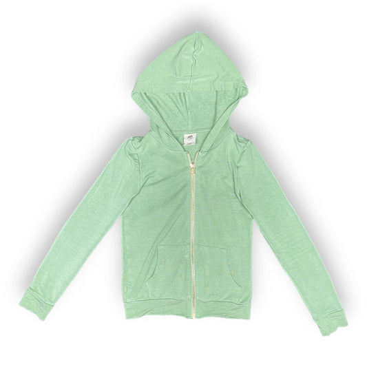 Pink Elephant Brands Kids Zip-Front Hoodie in Ultra-Soft French Terry - Green Meadow