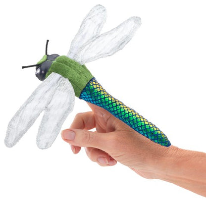 Folkmanis Puppets Realistic Plush Animal Finger Puppet Mini Dragonfly, 7"L