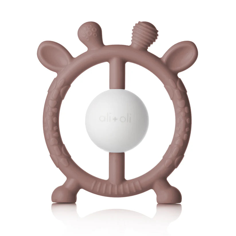 Ali+Oli Giraffe Teether and Rattle (Berry)