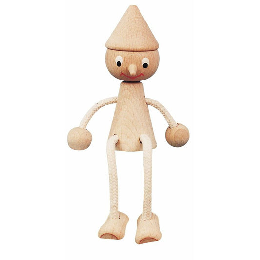 Miva Vacov Wooden Sitting Pinocchio Figurine