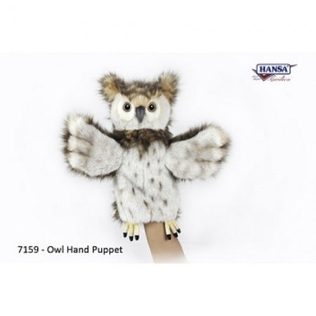 Hansa Creation Realistic Plush Animal Puppet Owl 13”L