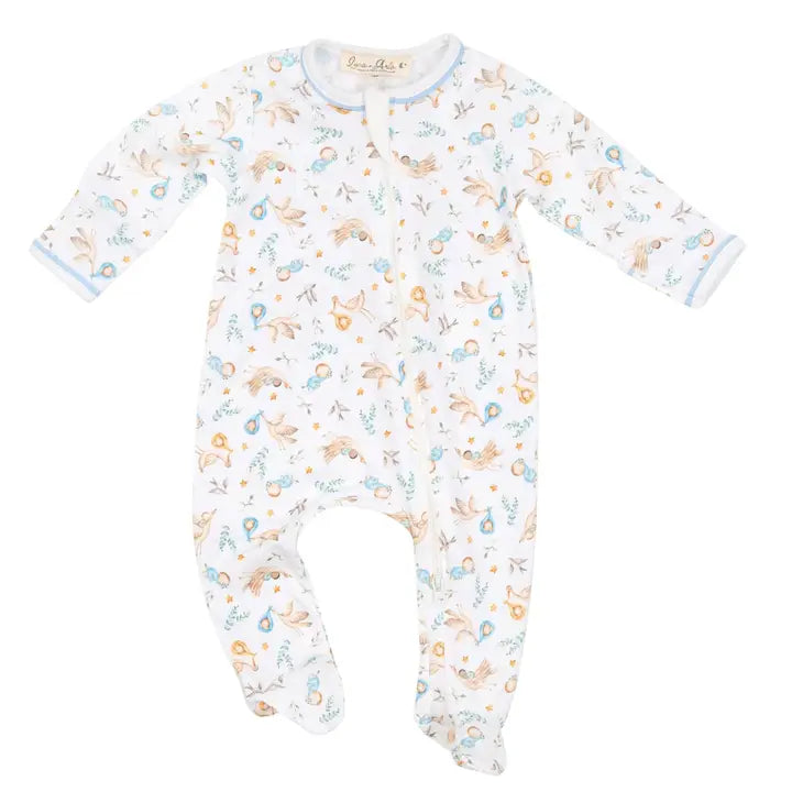 Magnolia Baby Cherished Arrivals Zip Footie - Blue By Luna and Arlo