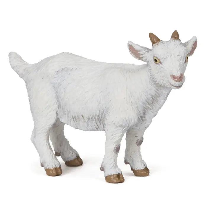 Papo France Hand Painted Realistic White Kid Goat Figurine Toy