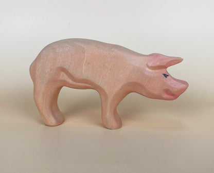 Green Taiga Toys Handmade Wooden Pig