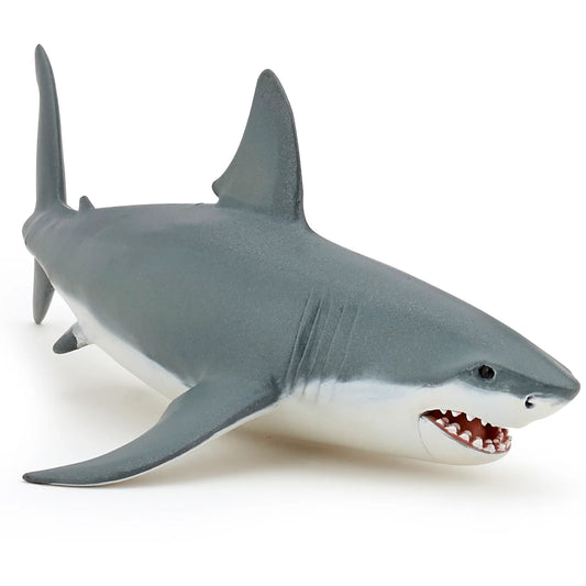 Papo France Hand Painted Realistic White Shark Figurine Toy