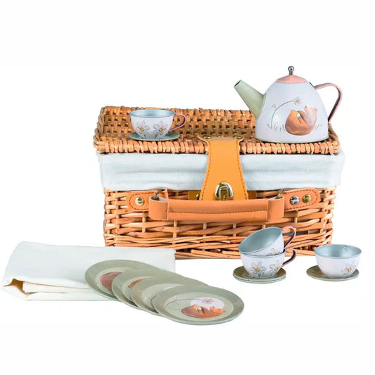 Egmont Toys Forest Tin Tea Set in A Wicker Case