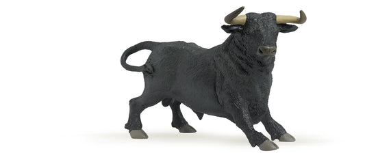 Papo France Hand Painted Realistic Andalusian Bull Figurine Toy