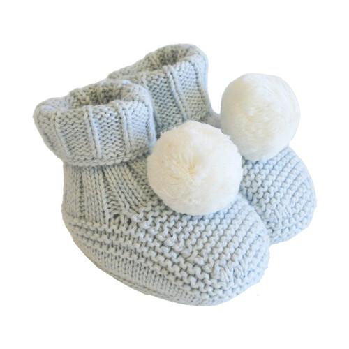 Alimrose Pom Pom Baby Socks Powder Blue