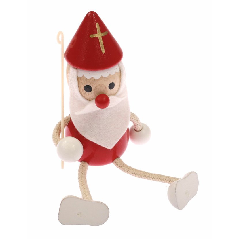 Miva Vacov Wooden Sitting St. Nicholas Figurine