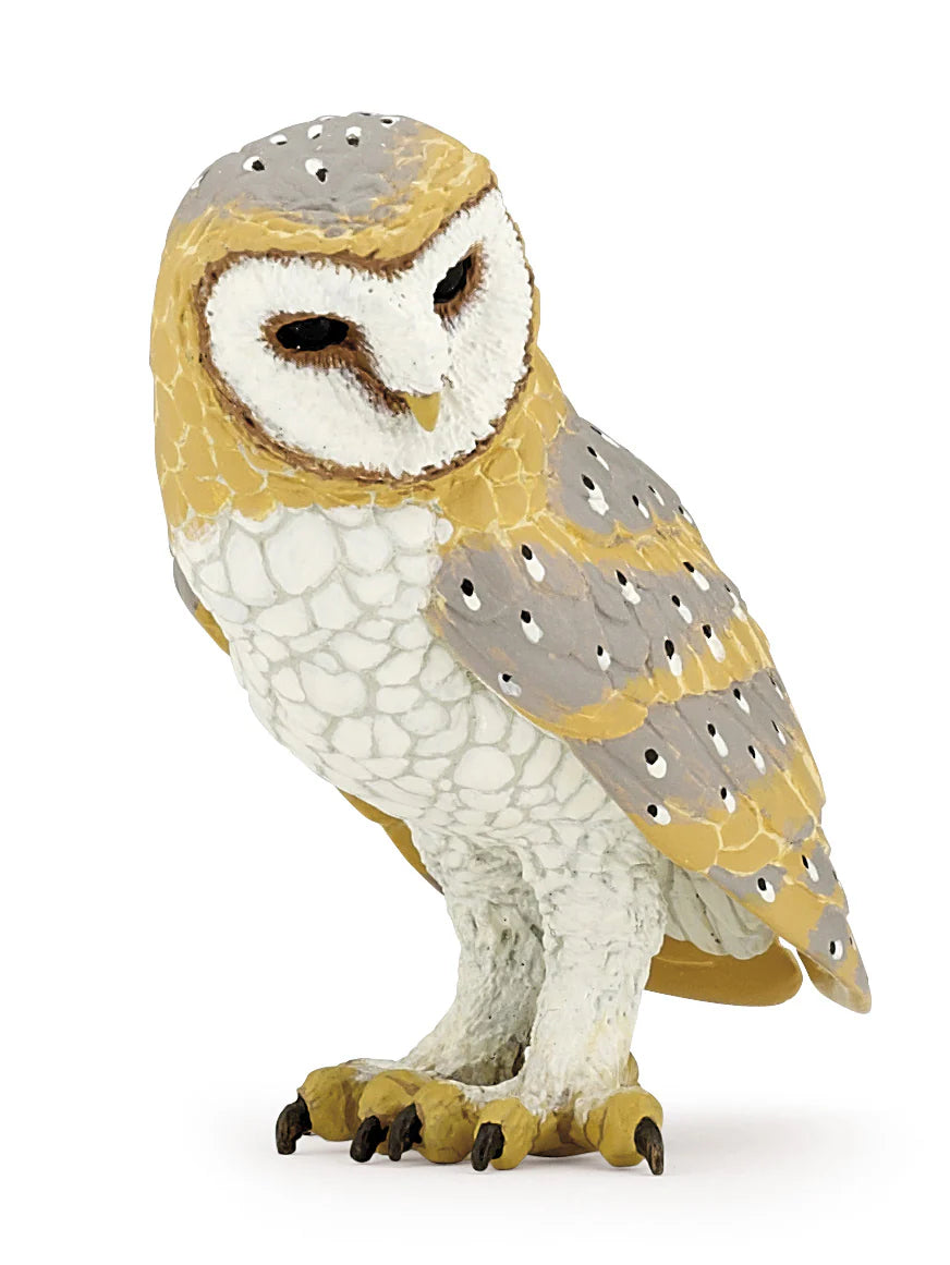 Papo France Hand Painted Realistic Barn Owl Figurine Toy