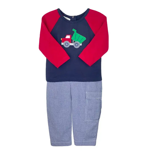 Petit Ami & Zubels Dump Truck Applique Top & Pant Set