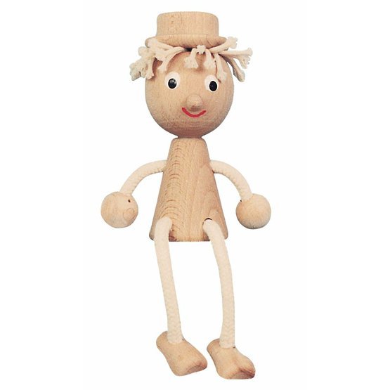 Miva Vacov Wooden Sitting Boy Figurine