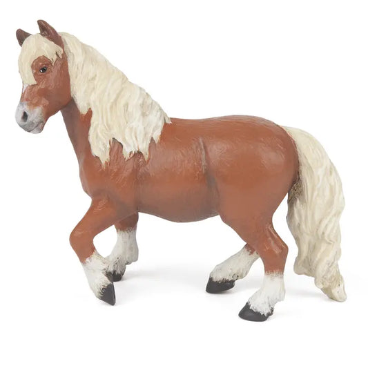 Papo France Hand Painted Realistic Shetland Pony Figurine Toy