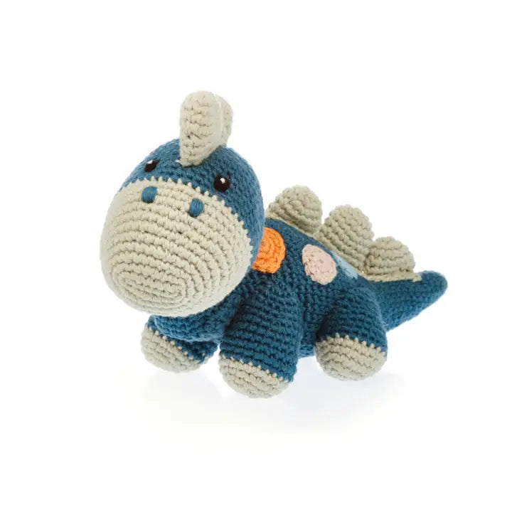 Pebble Stegosaurus Plush Dino - Petrol Blue