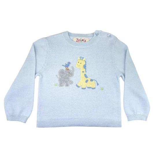 Petit Ami & Zubels Safari Lightweight Knit Sweater in Blue