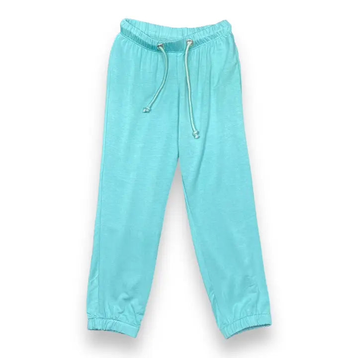 Pink Elephant Brands Kids Drawstring Waist Jogger Pant in Ultra-Soft French Terry - Blue Ocean