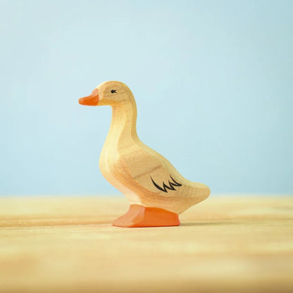 Bumbu Toys Handcrafted Wooden Domestic Duck Figurine