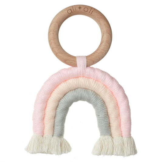 Ali+Oli Mini-Macramé Rainbow Teething Toy for Baby (Cotton)