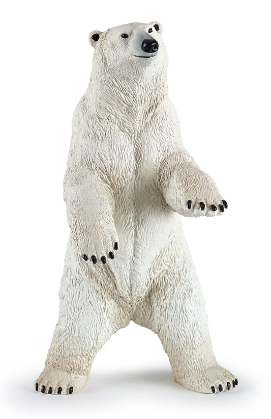 Papo France Hand Painted Realistic Standing Polar Bear Figurine Toy